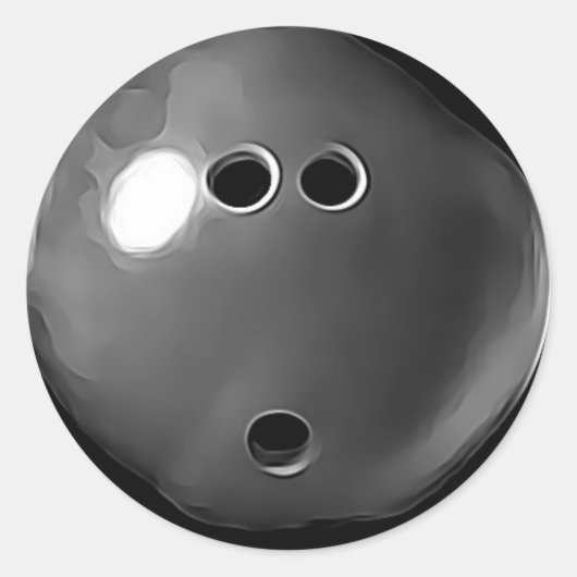 Schwarze Bowling-Ball-Sticker Runder Aufkleber (Vorderseite)