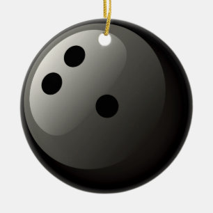 SCHWARZE BOWLINGS-BALL-VERZIERUNG KERAMIKORNAMENT