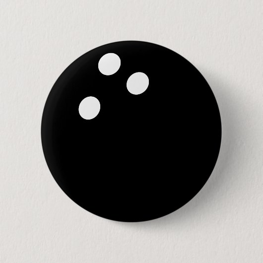 schwarze Bowlingsballikone Button (Vorderseite)