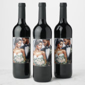 Schwarze Braut und Groom Afro Hochzeit Weinetikett (Flaschen)