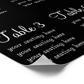 Schwarze Braut- und Groomsitzkarte Poster (Ecke)