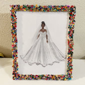 Schwarze Braut, weißes Gewand, Kunstwerk, Illustra Poster