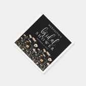 Schwarze Brautparty mit Wildblumen Serviette (Ecke)