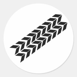 schwarze Bremsspurikone Runder Aufkleber