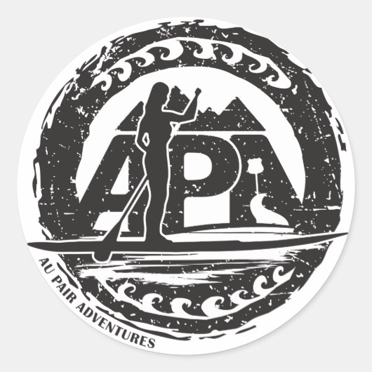 Schwarze Briefmarke Runder Aufkleber (Vorderseite)