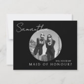 Schwarze Brillen Vorschlag Trauzeugin Fotokarte Dankeskarte (Vorderseite)