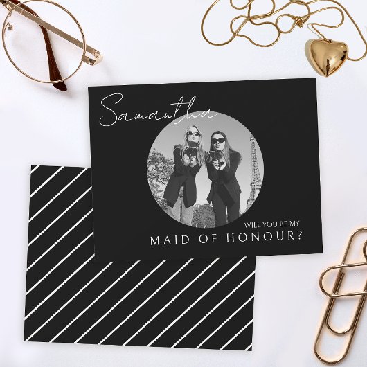 Schwarze Brillen Vorschlag Trauzeugin Fotokarte Dankeskarte