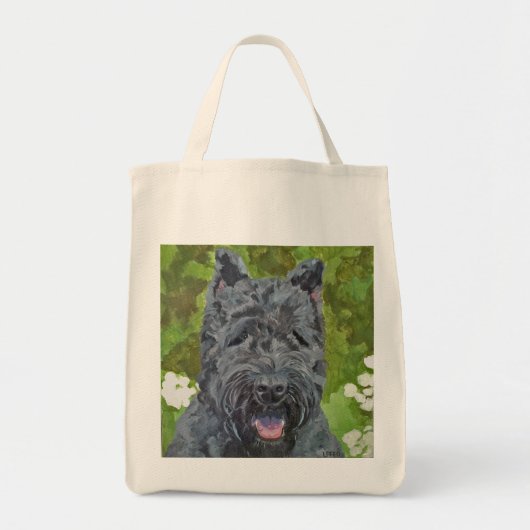 Schwarze Brindle Kunst-Tasche Bouvier DES Flandern Tragetasche (Vorne)