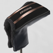 Schwarze Bronze Bossbabe motivierend elegant Golf Headcover (3/4 Vorderseite)
