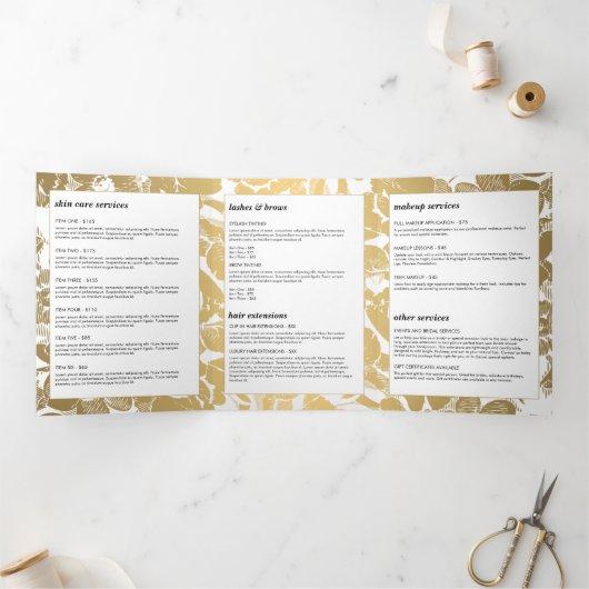 Schwarze Broschüre der modernen Gold-Blume (Innenseite)