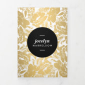 Schwarze Broschüre der modernen Gold-Blume (Cover)