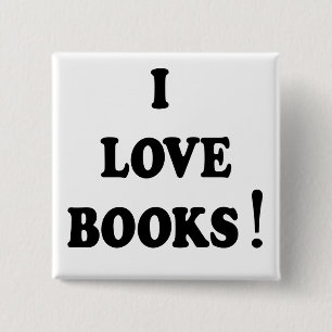 Schwarze Bücher "ich Liebe buche" Knopf Button