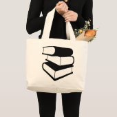 Schwarze Bücher Jumbo Stoffbeutel (Vorderseite (Produkt))