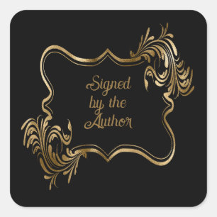 Schwarze Buchplatte Quadratischer Aufkleber