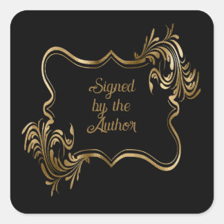 Schwarze Buchplatte Quadratischer Aufkleber