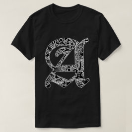 Schwarze Buchstabe "A" im gotischen Stil T-Shirt