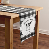 Schwarze Buffalo-Karierte Farmkuh Kurzer Tischläufer (Beispiel)