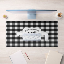 Schwarze Buffalo-Karierte Farmkuh Schreibtischunterlage