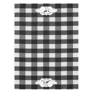 Schwarze Buffalo-Karierte Farmkuh Tischdecke