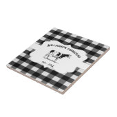 Schwarze Buffalo Karierte Landkühe dekorativ Fliese (Seite)