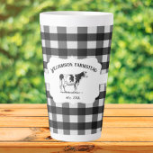 Schwarze Buffalo Karierte Landkühe Latte Tasse