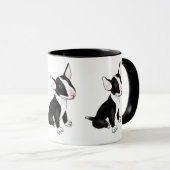 Schwarze Bullen Terrier Welpe Tasse (VorderseiteRechts)