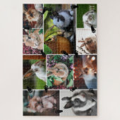 Schwarze Bunny Paws Add Year 10 Foto Collage Puzzle (Vertikal)