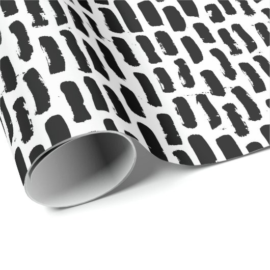 Schwarze Bürste streicht Muster Geschenkpapier (Rolleneckpunkt)