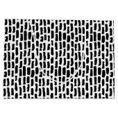 Schwarze Bürste streicht Muster Große Geschenktüte (Rückseite)