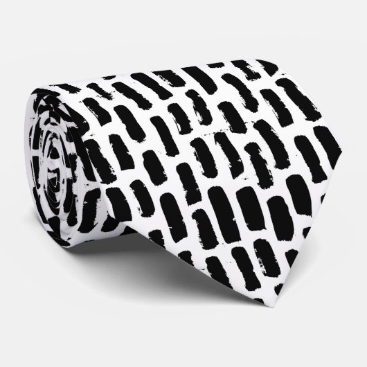 Schwarze Bürste streicht Muster Krawatte (Gerollt)