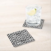 Schwarze Bürste streicht Muster Rechteckiger Pappuntersetzer (Vor Ort)