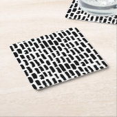 Schwarze Bürste streicht Muster Rechteckiger Pappuntersetzer (angewinkelt)