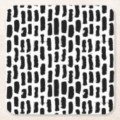 Schwarze Bürste streicht Muster Rechteckiger Pappuntersetzer (Vorderseite)