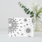 Schwarze Burstmuster auf Weiß Postkarte (Stehend Vorderseite)