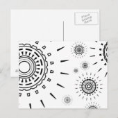 Schwarze Burstmuster auf Weiß Postkarte (Vorne/Hinten)