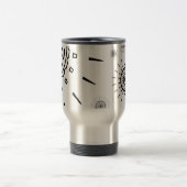 Schwarze Burstmuster auf Weiß Reisebecher (Mittel)