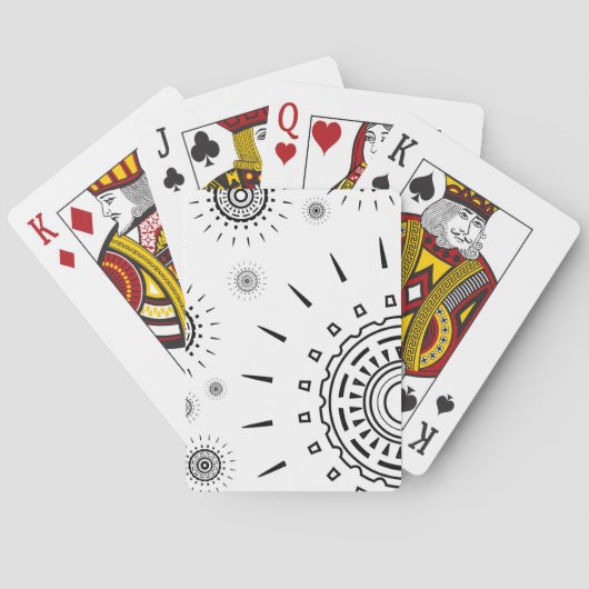 Schwarze Burstmuster auf Weiß Spielkarten (Rückseite)
