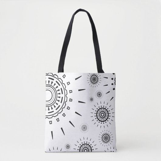 Schwarze Burstmuster auf Weiß Tasche (Vorderseite)
