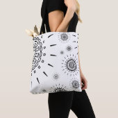 Schwarze Burstmuster auf Weiß Tasche (Von Nahem)