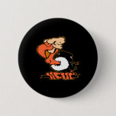 Schwarze Bussard-Cartoon-Tätowierung Button (Vorderseite)