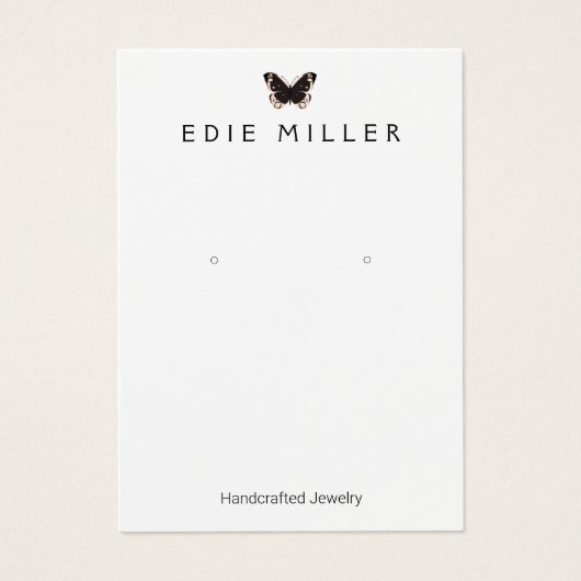 Schwarze Butterfly-Erring-Display-Karte (Vorderseite)