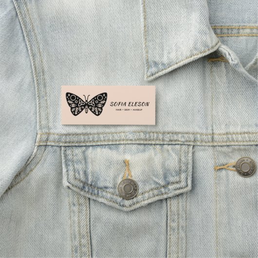 Schwarze Butterfly-Logo Berufliche Mitarbeiter in Namensschild (Beispiel)