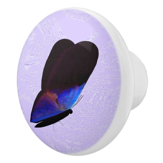 Schwarze Butterfly-Violett-Keramik Pull Keramikknauf (Rechts)