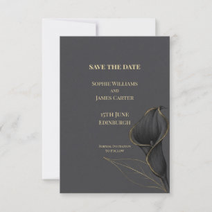 Schwarze Calla-Lilien-Hochzeit - Termin vormerken Save The Date