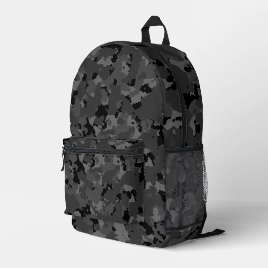 Schwarze Camouflage Bedruckter Rucksack (Rückseitige Ecke Rechts)