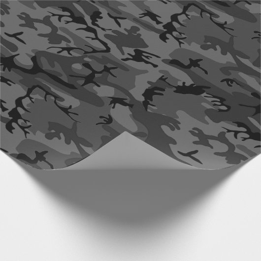 Schwarze Camouflage Geschenkpapier (Ecke)
