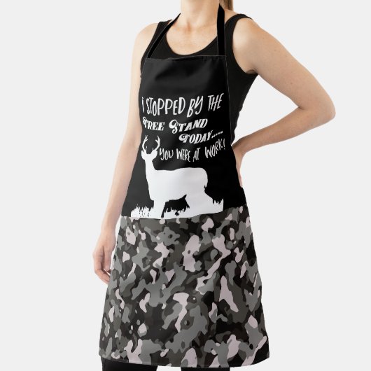 Schwarze Camouflage Hirsch Jagd Witziger Preis Buc Schürze (InSitu)