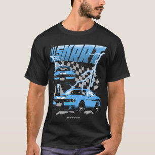 Schwarze Carolina 5 AJ5 Hellcat Muscle Grafik T-Shirt