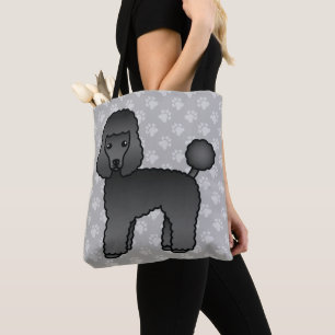 Schwarze Cartoon-Spielzeug-Pudel-Hundrasse-Illustr Tasche