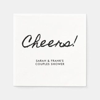 Schwarze Casual-Kalligrafie Cheers Serviette